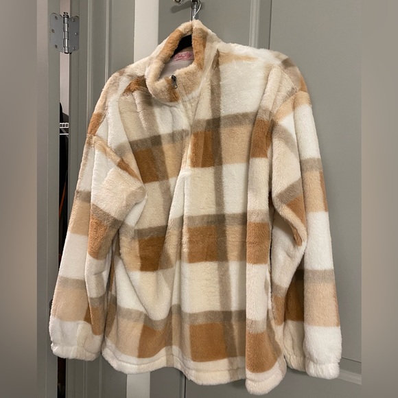 Pink Lily Jackets & Blazers - Oversized Sherpa Quarter Zip